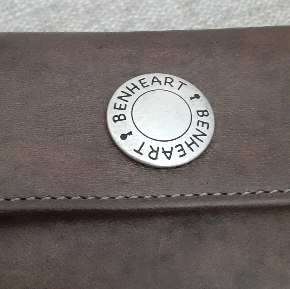 Benheart Brown Leather Snap Wallet - Picture 6 of 11